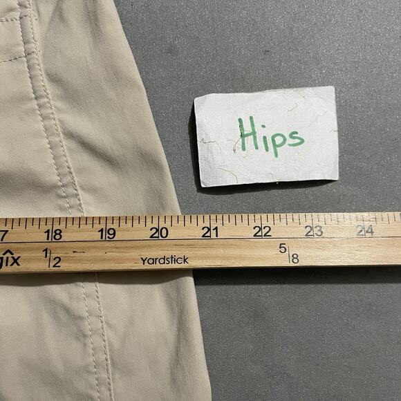 PrAna Pants Womens Size Large Khaki Tan Low Rise Cargo Nylon Hiking Gorpcore - Picture 11 of 14